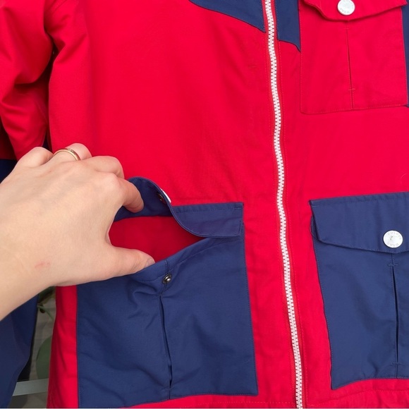 CLWR COLOURWEAR Youth 12-14 Winter Jacket Red Navy Colorblock Waterproof - Picture 5 of 16